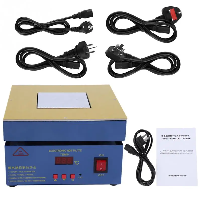 

110/220V AC 800W LED Microcomputer Electric Heating Plate Preheating Station Built-in CPU