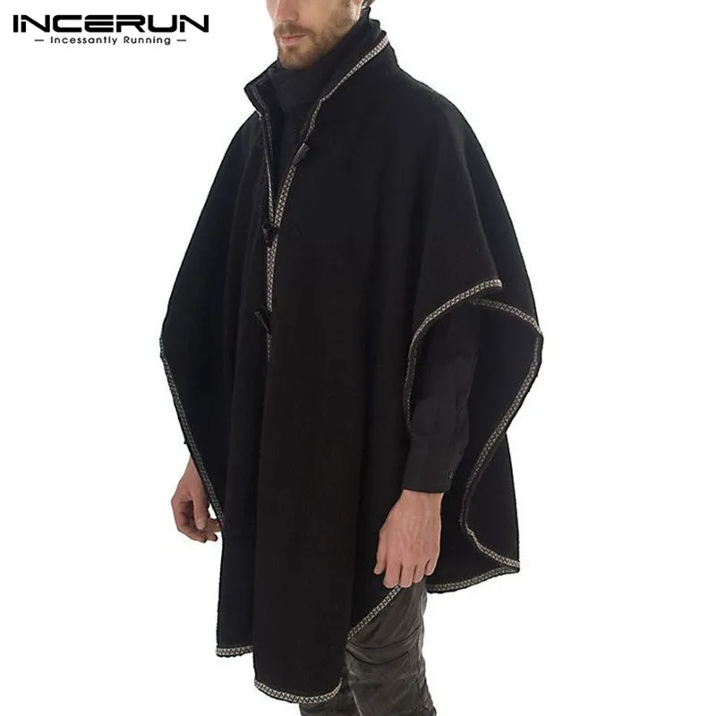 INCERUN-abrigos de media manga para hombre, ropa de abrigo tipo Trench