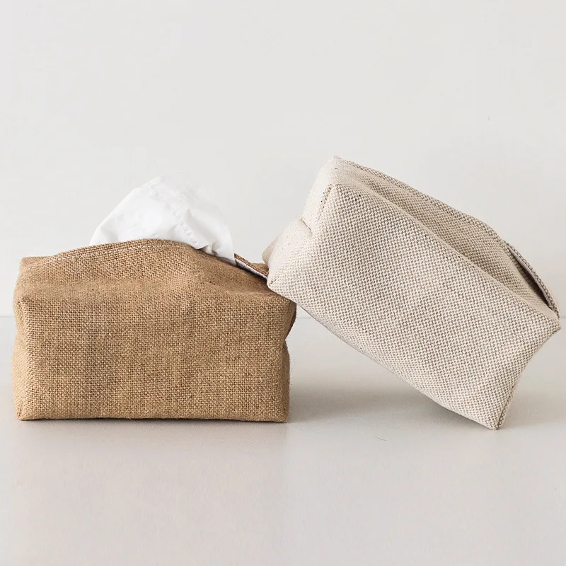

Japanese Style Simple zhi jin tao Box Cotton Linen Fabric Restaurant Living Room Paper Extraction Box Literature and Art Paper T