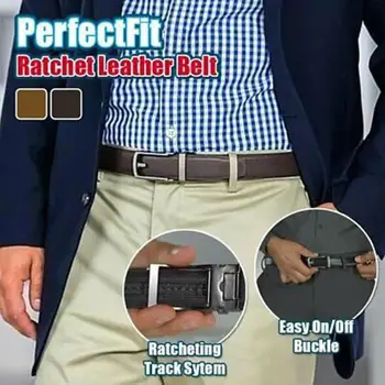 

1 Pcs Men's Business Casual Belt 3.5 Automatic Buckle Belt Fake Acupuncture Belt New PU Waterproof Wear-resistant Clip Belt