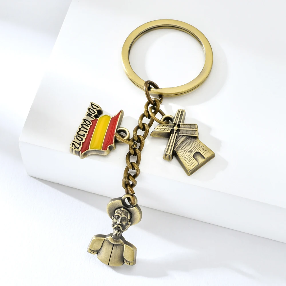 Vicney Испания Дон Кихот брелок Античная Бронза цветной для ключей цинковый сплав