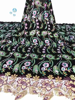 

wholesale price Velvet Lace Fabric with Sequins French Tulle Lace High Quality Sequins Lace Fabrics for Bridal Lace Materials