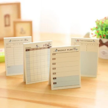 

1pcs Kawaii Flower Day Weekly Month Plan Notes Memo Pad N Times Planner Sticky Notes School Stationery
