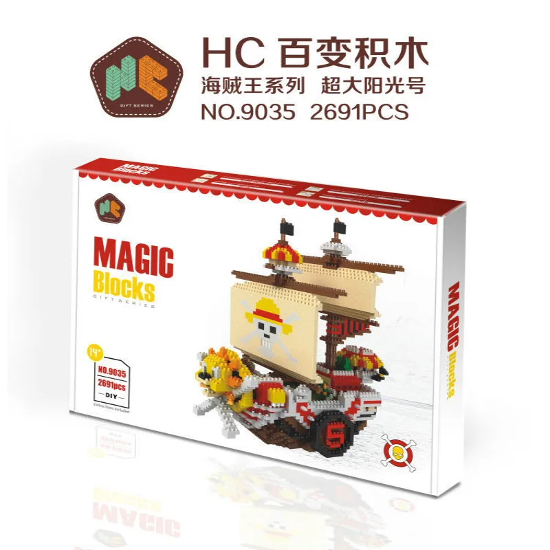 HC 9035 2691 шт цельный пиратский корабль мультфильм DIY магические блоки бриллианты строительные блоки игрушки Рождественский подарок для детей