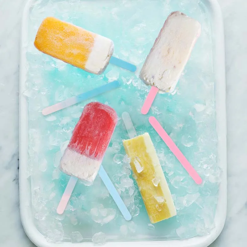 Ice cream sticks 10Pcs acrylic ice cream sticks transparent colorful for home kids making popsicle mould supplies Hawaii party