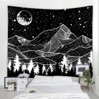 

Mountain and moon tapestry Mandala Tapestry Wall Hanging Boho Decor Hippie Macrame Witchcraft Tapestry