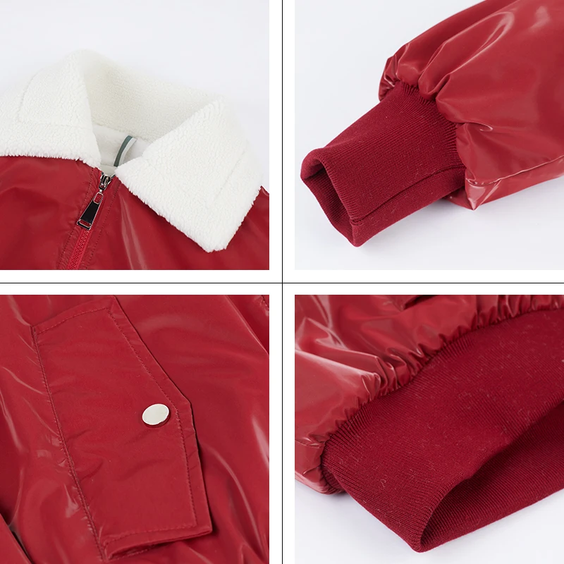 Astrid 2022 여성 가을 겨울 자켓 여성 parkas 여성 Overcoat Red padded coats 패션 모피 가죽 Outerwear girls