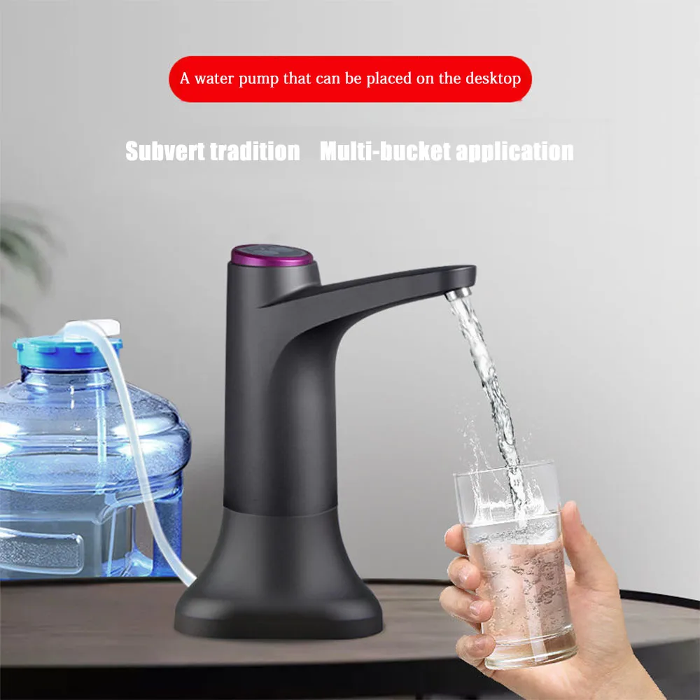 Bucket Bottle Water Press Pump Dispenser Electric Drink USB Charging Automatic Portable With Base Mode Touch Mute Intelligent