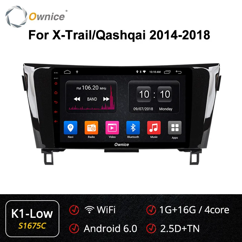 Ownice K3 K5 K6 2Din 10," Android 9,0 автомобильный dvd-плеер Подходит для Nissan qashqai X-Trail- gps навигация Восьмиядерный SPDIF - Цвет: S1675 K1-Low