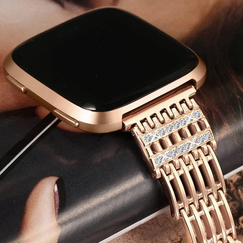 Умные часы тонкий ремешок браслет из металлического сплава ремешок для Fitbit Versa