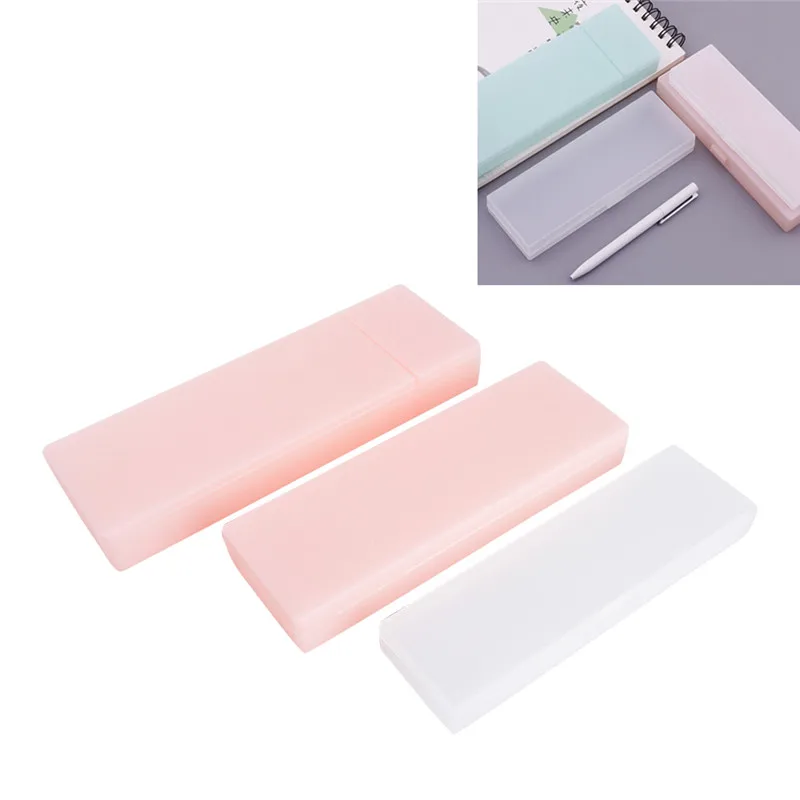 

1Pc Pencil Case Cute Clear Pencil Case Transparent Plastic Pen Box Kids Office School Supplies