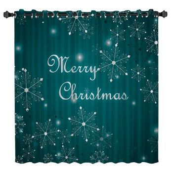 

Merry Christmas Snowflake Room Curtains Large Window Window Curtains Dark Living Room Bathroom Kitchen Bedroom Drapes Fabric