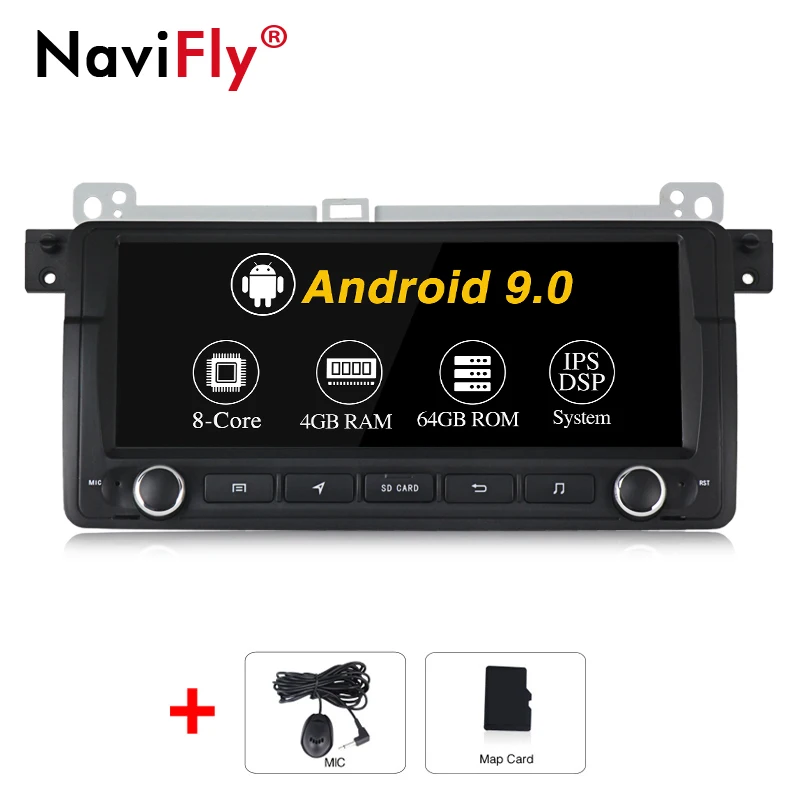 Продукт, стиль! 1 din Android 9 Автомобиль Радио DVD gps для BMW E46 M3 318/320/325/330/335 Встроенный DSP, 8,8 дюймов ips экран - Цвет: 4G 64G DVD