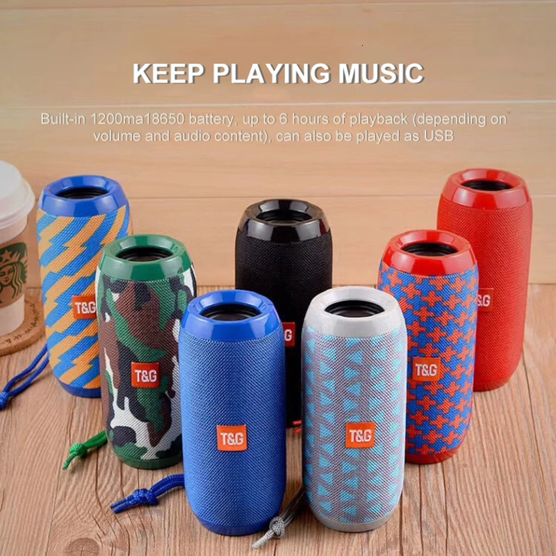 

TG117 Wireless Bluetooth Outdoor Speaker Portable Column Waterproof Loudspeaker Support A2DP AVRCPTF Card FM Radio Aux Input Sh*