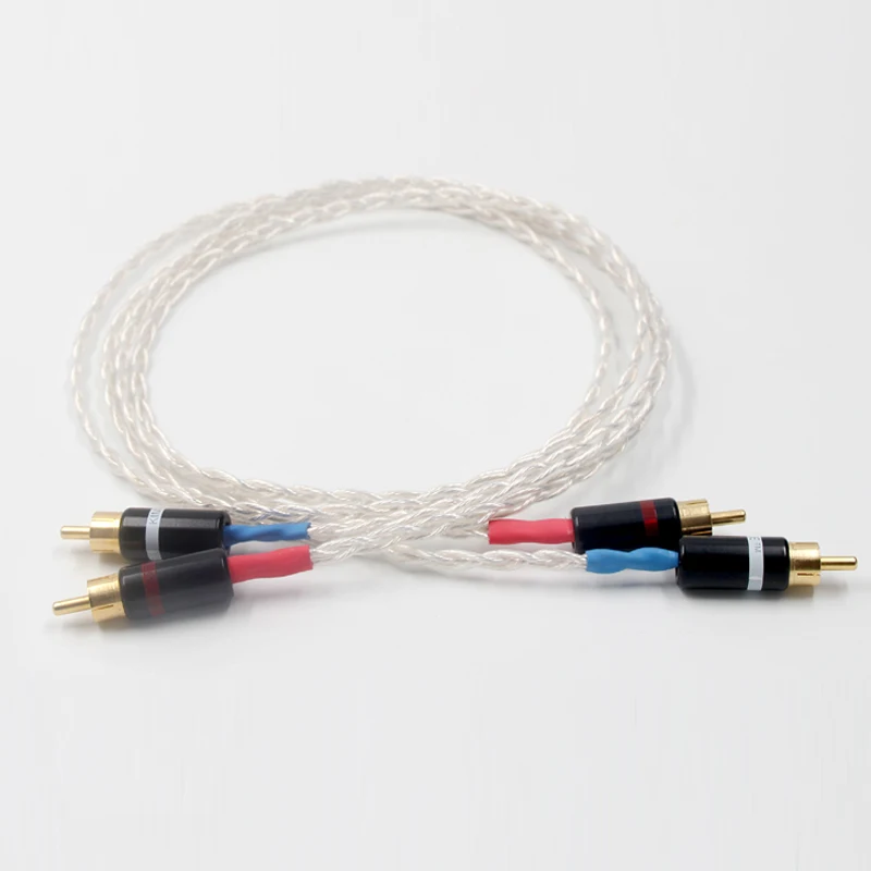 Бесплатная доставка пара occ посеребренные RCA кабель RCA аудио Межблочный кабель с RCA углеродного волокна позолоченные