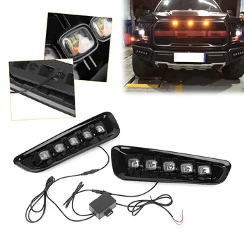 

1 Pair Car White LED Foglamp Front Daytime Running Light Auxiliary Fog Lamp For Ford Raptor F-150 F150 2016 2017 2018