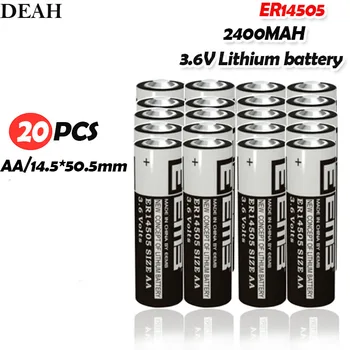 

20pcs ER14505 14505 2400mah AA industrial lithium battery LR6 R6P For GPS tracking Cameras Memory backup Medical equipment