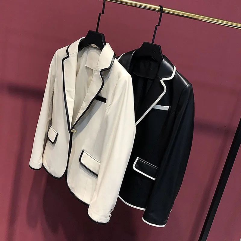 Женское пальто из 100% овечьей кожи зимняя модная Длинная ветровка натуральной