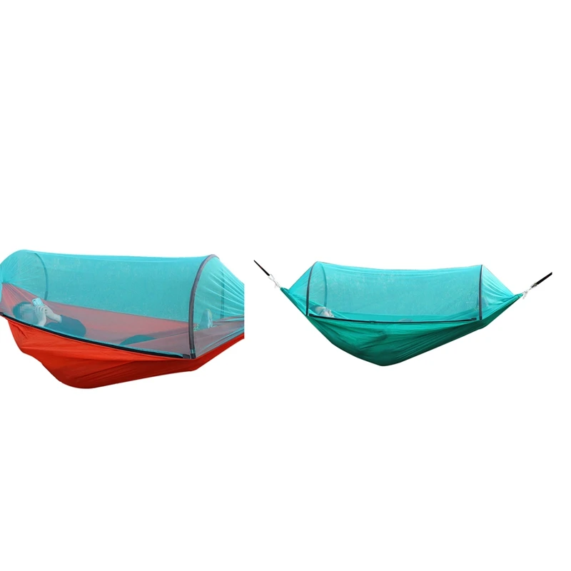 

2Pcs Outdoor Equipment Camping Hammock with Mosquito Nets Automatic Speed Open Anti-Mosquito Double Hammocks Hammock Tent Bundle