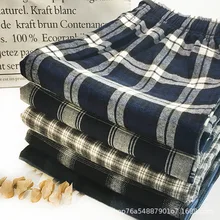 100% Cotton M-2XL Plus size Pajamas pants Men's  Loose Trousers   Flannel  Home Pants Sleep Bottoms Autumn And Winter 21-699