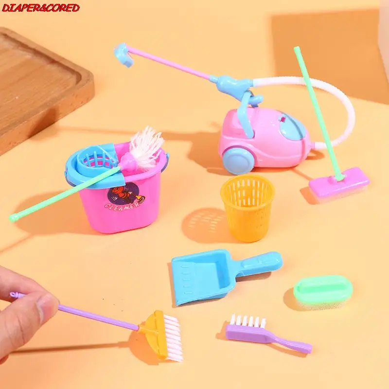 9pcs Mini Doll Accessories Household Cleaning Tools For Doll