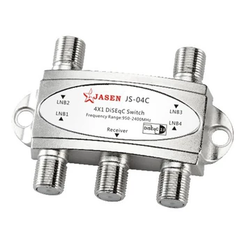 

JS-04C Satellite Switch Flat Splitter Network High Isolation Wideband Home Diplexer Receiver Coaxial Multi Dish Silver TV Signal