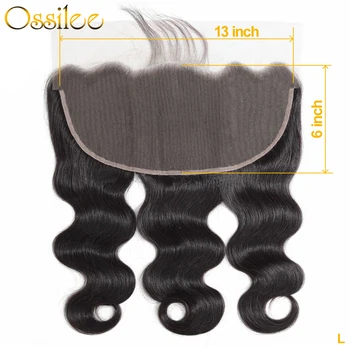 

Ossilee 13x6 Lace Frontal Body Wave Human Hair 8-20 Inch 150% Density Ear to Ear Lace Frontal Pre Plucked Remy Hair Low Ratio
