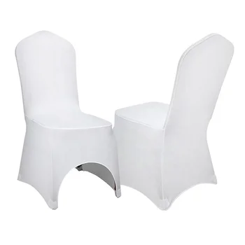 

20pcs/lot White/Black Universal Banquet Party Spandex Chair Seat Covers Polyester Stretch Elastic Arch Front Chair Covers Hotel