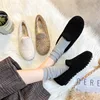 Lambswool flats cotton winter shoes for women solid round toe loafers slip on ladies shoes shallow fur moccasins plus size 34-43 ► Photo 2/6