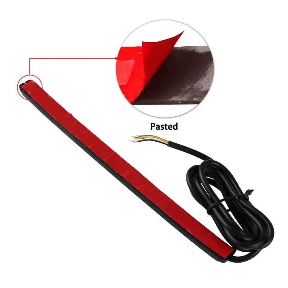 

4pcs 48 LED Motorcycle Light Bar Strip Tail Brake Stop Turn Signal License Plate Light Integrated 3528 SMD Red Amber Color