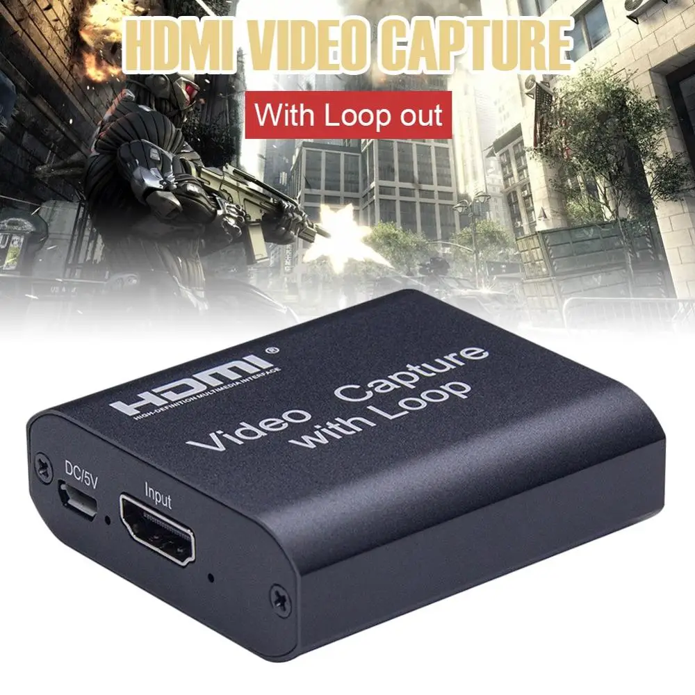 

Video Card Capture HDMI Video Capture With Loop out USB2.0 Cards Grabber Streaming Live Broadcasts Video Recording