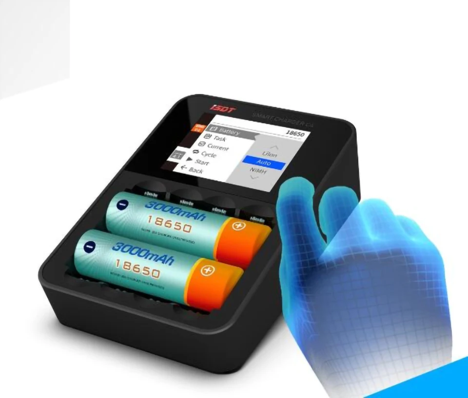 Original ISDT C4 8A Touch Screen Smart Battery Charger Screen With USB Output For 18650 26650 AA AA - 4000252470965