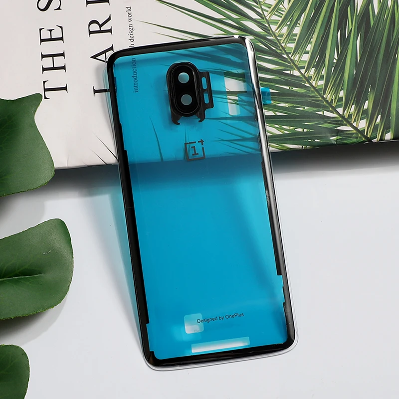 Oneplus6T корпус для Oneplus 6T One Plus батарея Дверь настоящая задняя крышка запчасти из стекла с камерой стекло клей - Цвет: Прозрачный