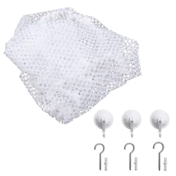 

Organize Stuffed Animals or Children's Toys with Mesh Hammock- Toy Storage Organizer for Stuffed Animals White