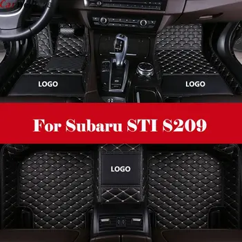 

Custom 3d Leather car floor mats car styling accessories leather Car Floor Mats Waterproof Mat+LOGO For Subaru STI S209