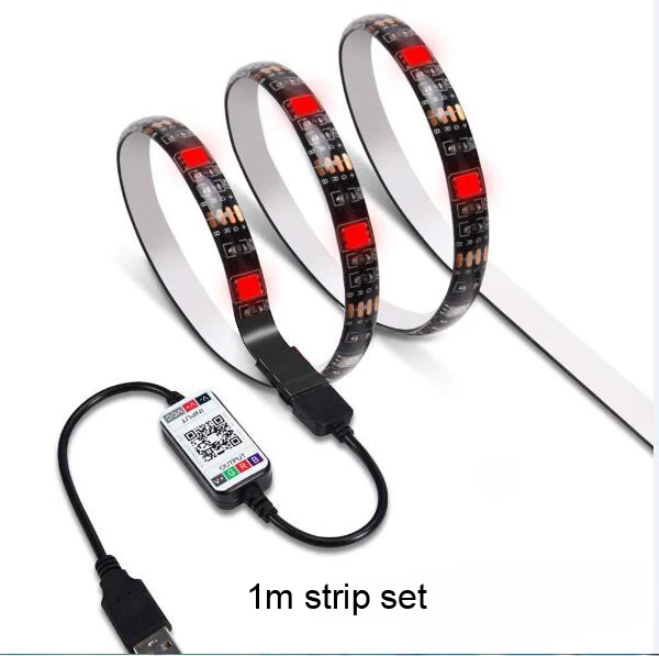 1m strip set USB СВЕТОДИОДНЫЙ светильник 5 в SMD 5050 Рождество Bluetooth настольная декоративная лампа лента Ambilight для ТВ фоновое освещение - Испускаемый цвет: 1m strip set