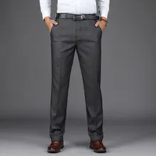 ICPANS клетчатые брюки мужские стрейч серые классические свободные прямые формальные офисные брюки мужские деловые Большие размеры 38 40