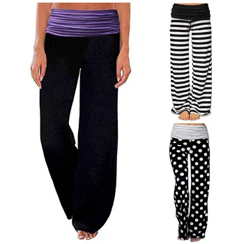 

Casual Wide Leg Pants For Womens Ladys Casual Clothes High Waist Loose Pants Spodnie Comfy Stretch Printing Wide Leg Pants #28