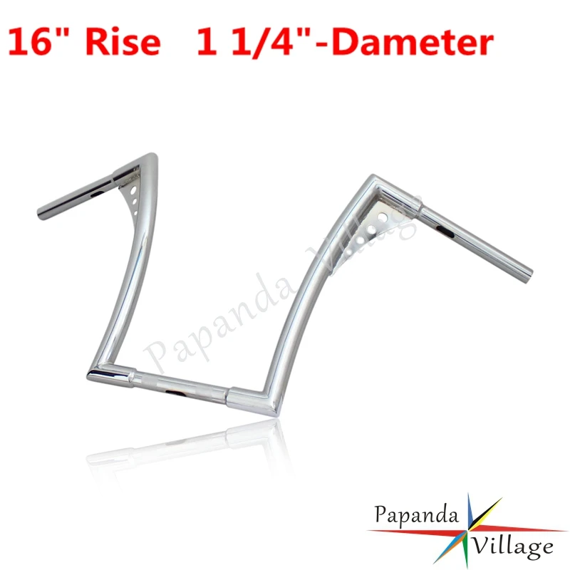 1" 16" Rise 1-1/" мотоцикл Кафе Racer APE вешалка руль жир бар для Harley FLST FXST Sportster XL Softail Dyna Touring - Цвет: 16 inch Chrome