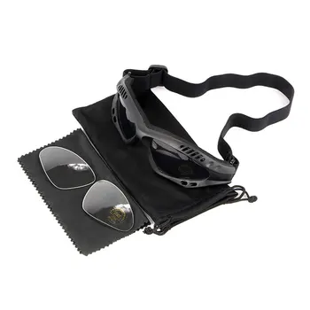 

Motorcycle glasses Goggles Hunting Desert Military Sunglasses Windproof Tactical Desert Storm Goggles Outdoor + 2 Lens