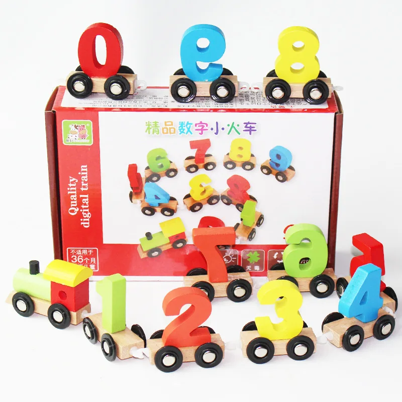 

Children's Building Blocks Small Train Toy Puzzle Wooden Assembly Drag Intelligence Children Boys And Girls early Education Toys