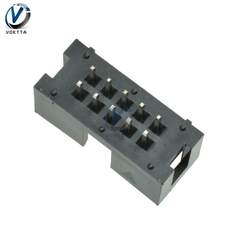 Новинка, 5 шт./лот, 2,54 мм, 2x5 Pin, 10 Pin, прямой штекер, экранированный разъем IDC