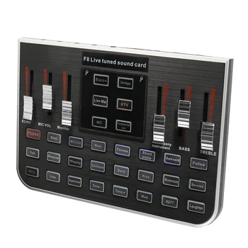 

Modes Studio Audio Mixer Microphone Excellent Quality Voice Music Professional Audio USB Headset Webcast Live Sound Card F8 4