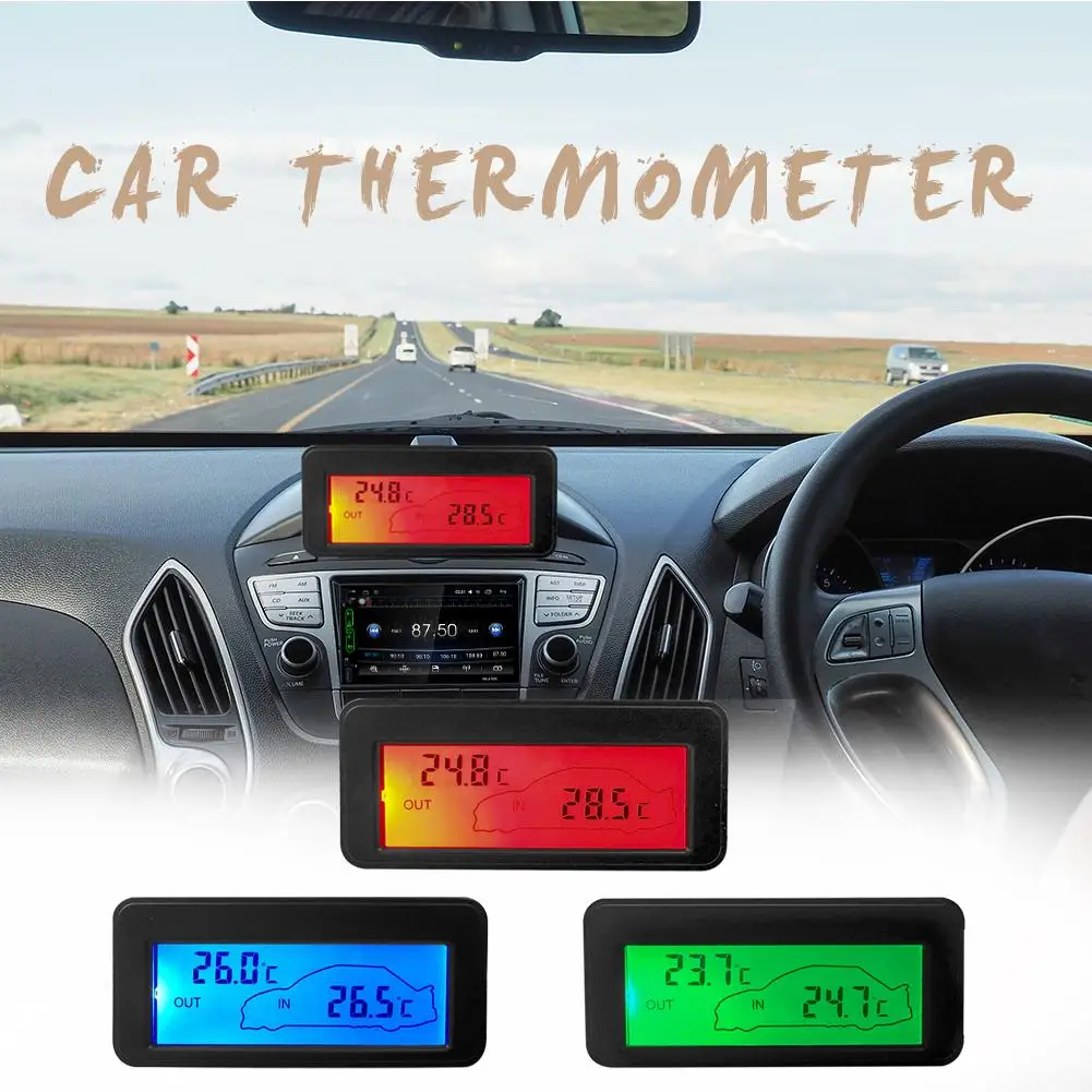 

12V LCD Display Digital Thermometer Car Inter/Exter Thermometer Embedded Electronic Digital Thermometer
