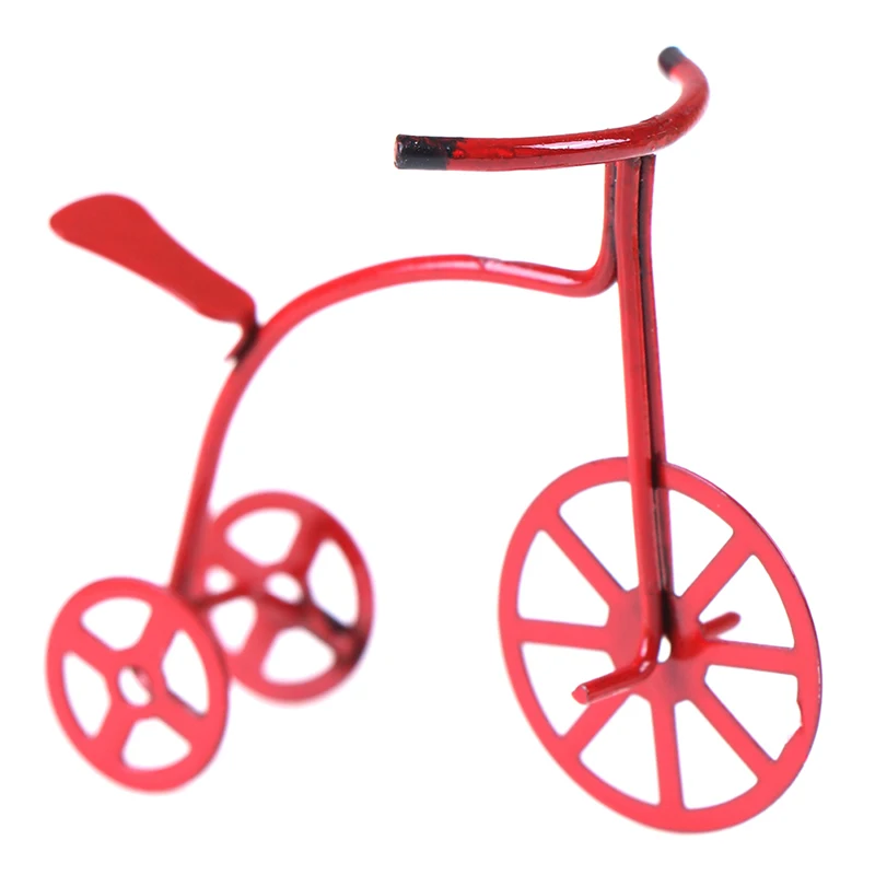 

1/12 Dollhouse Miniature Mini Red Bicycle Simulation Bike Model Toys for Doll House Decoration Furniture Toys Accessories