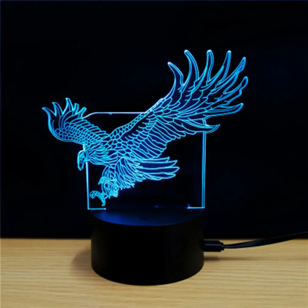 Гаджеты светодиодный светильник подарки сувениры для ребёнка сенсорный переключатель гаджеты электронный красочный 3D акриловый светильник для дома офиса для KTV клуба - Цвет: eagle light