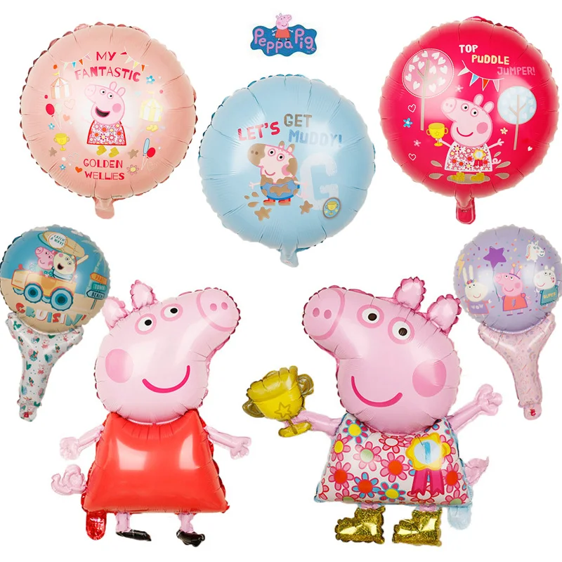 

Peppa pig party supplies 1pcs Peppa Pig Foil Happy Birthday Balloons Birthday Party Decorations Kids Peppa Pig Toys for Birthday