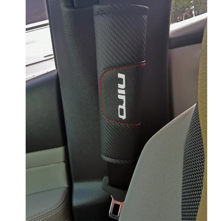 Для Kia Niro, углеродное волокно, кожа, автомобильный ремень безопасности, накладки для сиденья, наплечный ремень, Накладка для взрослых и детей