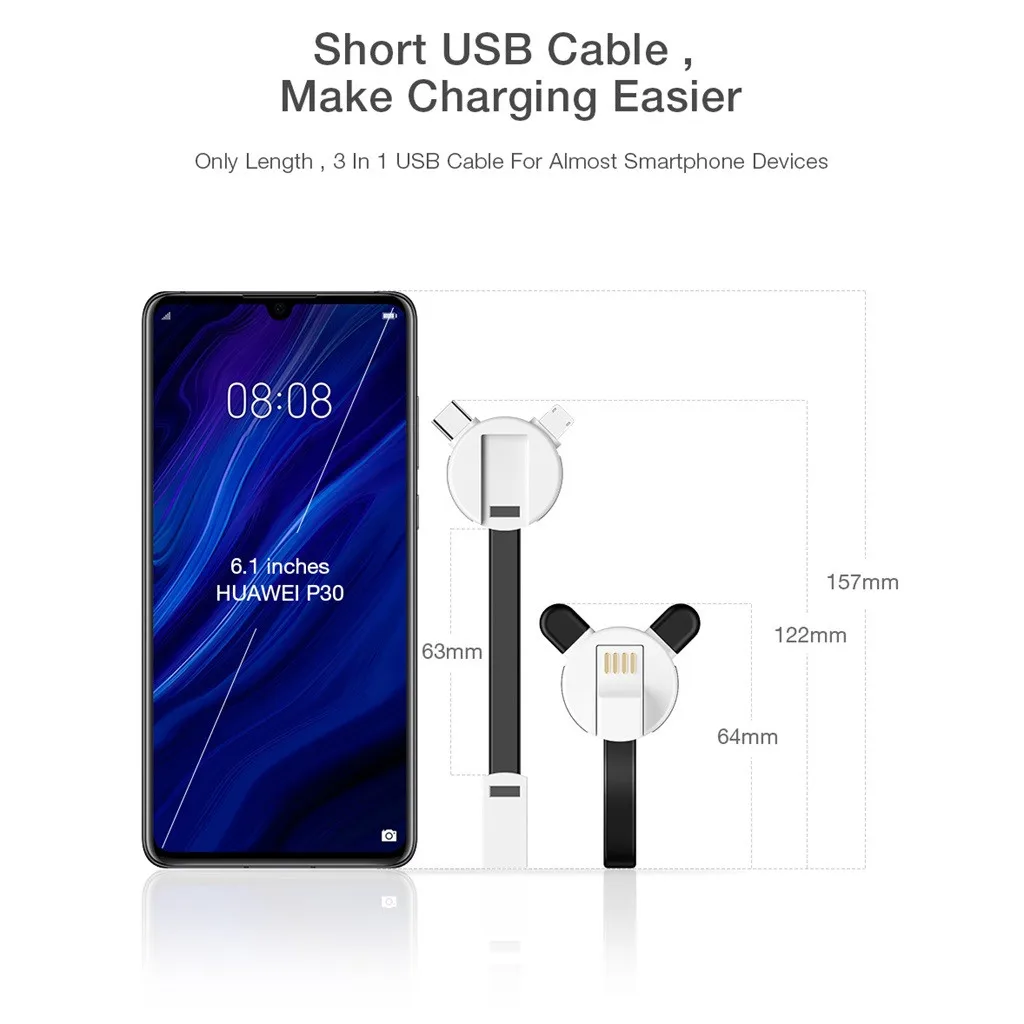 3 в 1 Usb кабель Магнитный Авто отключение Быстрая зарядка для Apple для Android для type-C