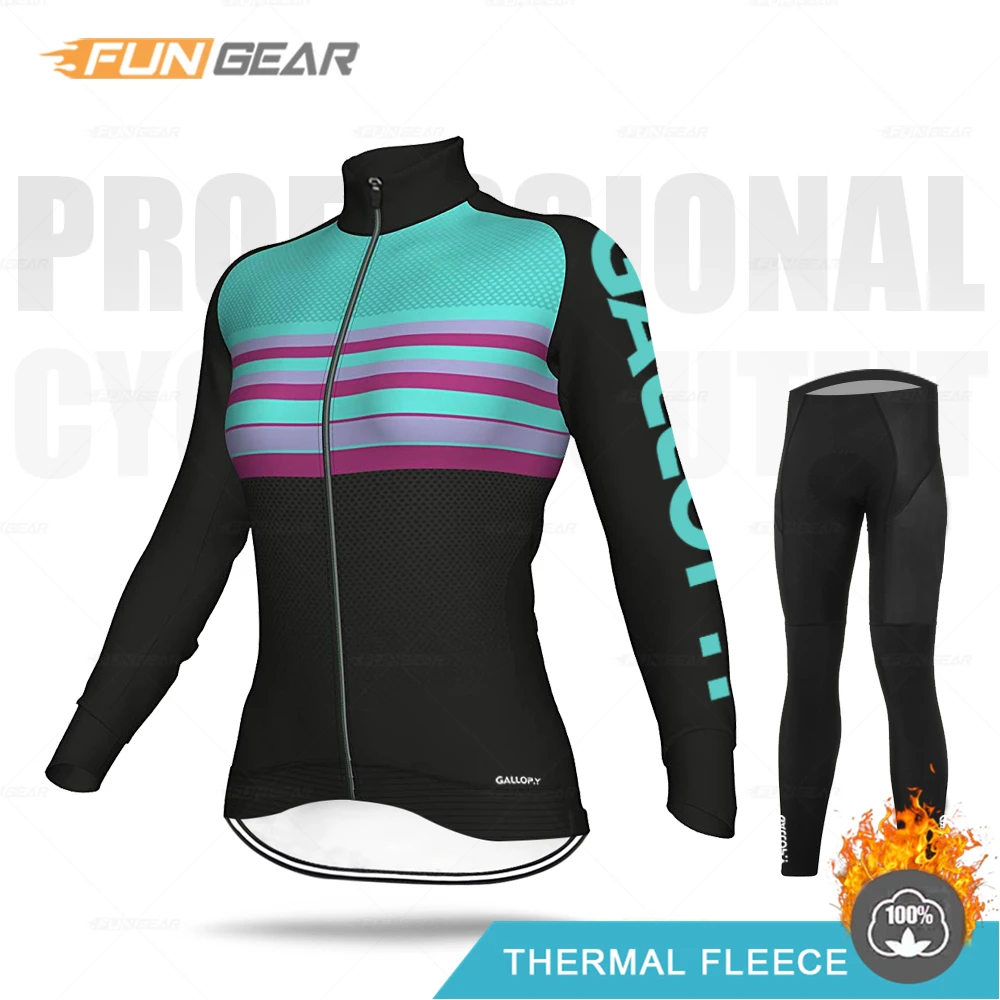 Женская одежда, зимняя одежда для горного велосипеда, одежда для велоспорта, Теплая Флисовая одежда для горного велосипеда с длинным рукавом, Ropa Ciclismo, набор для велоспорта